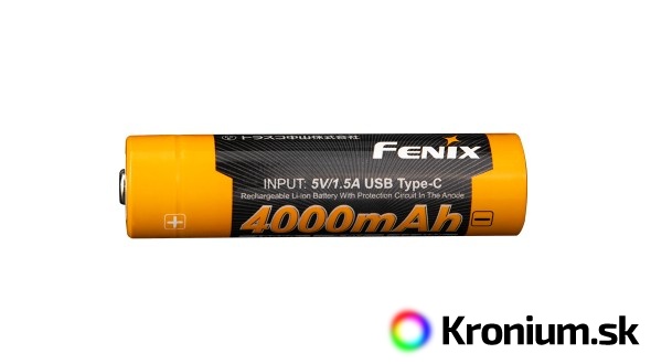 Dobíjateľná USB-C batéria Fenix 18650 4000 mAh (Li-Ion)