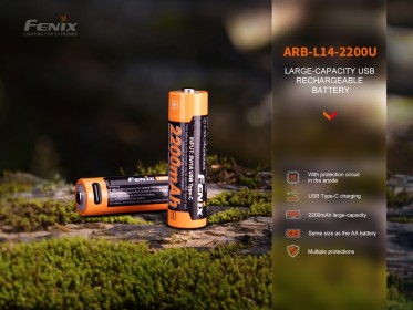 Dobíjateľná USB AA batéria Fenix ARB-L14-2200U