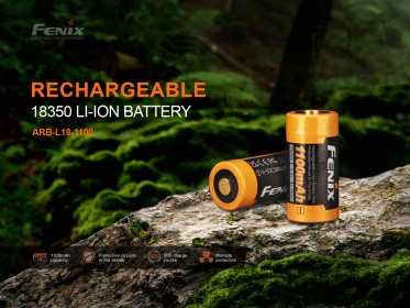 Dobíjateľná batéria Fenix 18350 1100 mAh (Li-Ion)