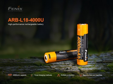 Dobíjateľná USB-C batéria Fenix 18650 4000 mAh (Li-Ion)