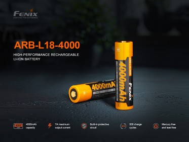 Nabíjateľná batéria Fenix 18650 4000 mAh (Li-Ion)